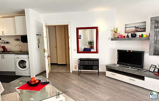 Renovated apartment with large terrace and side view of the canal